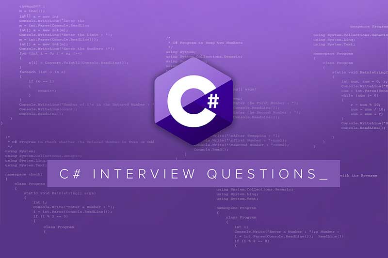 C# logo on purple background