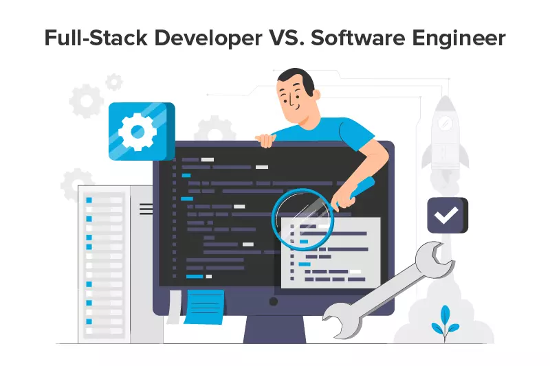 Illustration of man researching developer terms