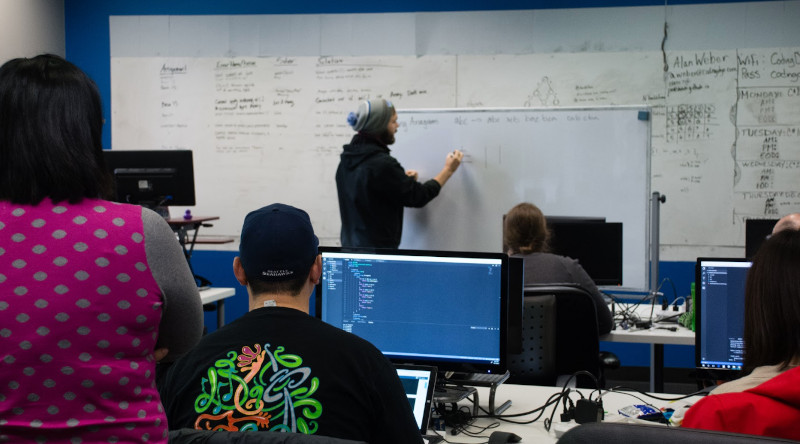 A coding bootcamp class