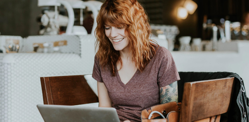 Woman on a laptop