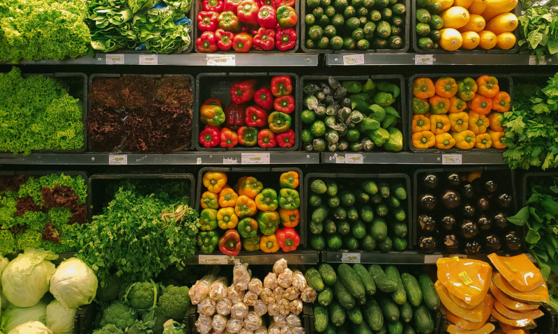 Produce in a grocery store