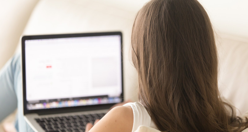 Woman working from home